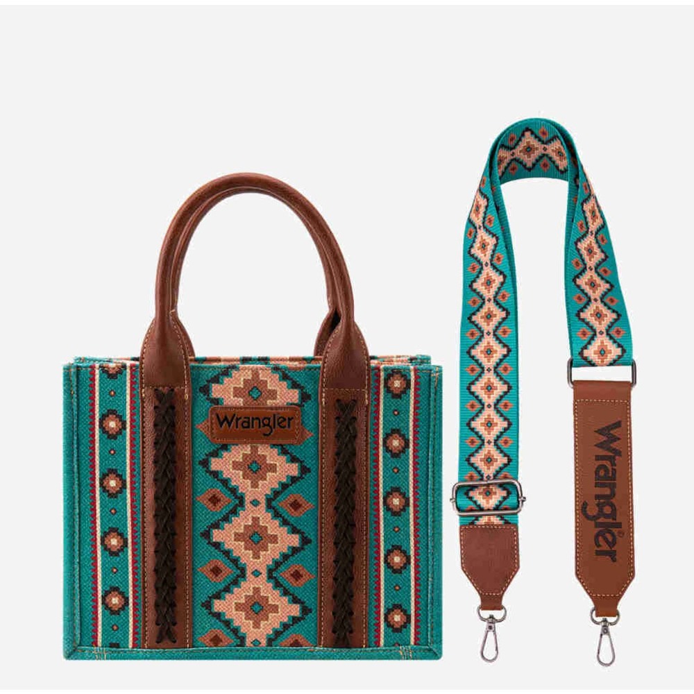 Wrangler Aztec Print Crossbody Canvas Tote